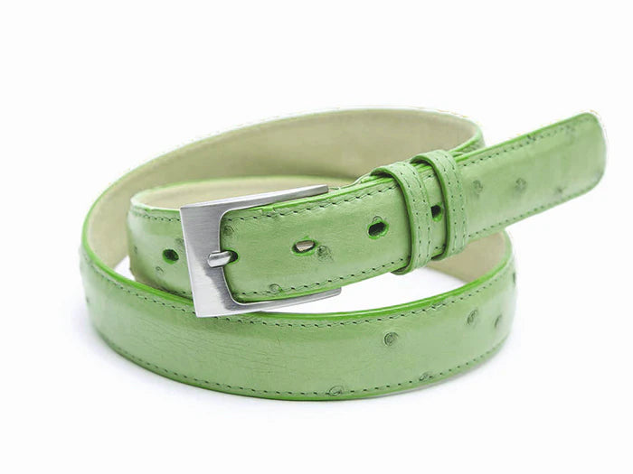 Forest Green Ostrich Leather Belt