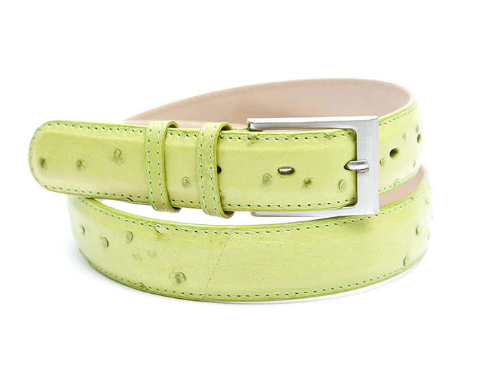 Chartreuse Ostrich Leather Belts