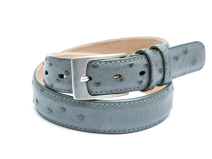 Anthracite Grey Ostrich Leather Belt