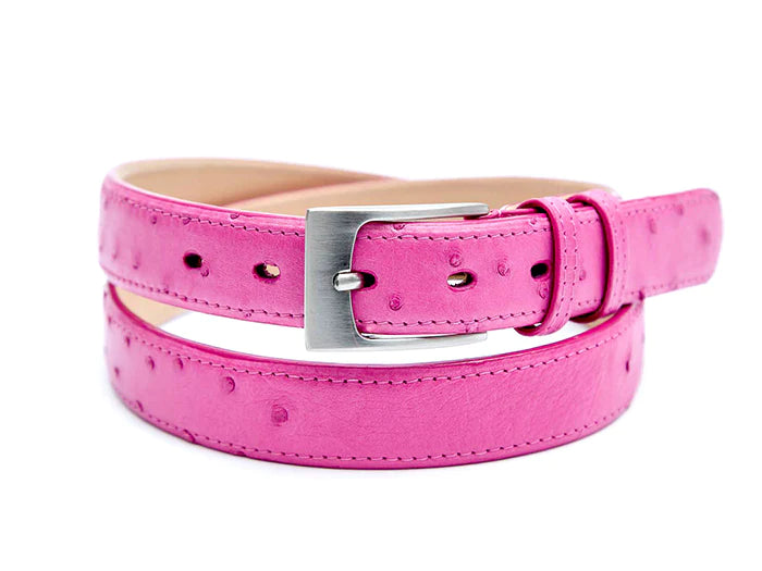 Cyclamen Ostrich Leather Belt