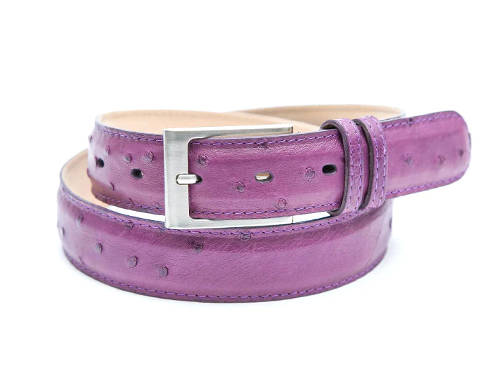 African Violet Ostrich Leather Belt